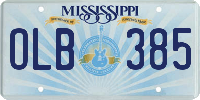 MS license plate OLB385