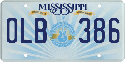 MS license plate OLB386