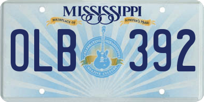 MS license plate OLB392