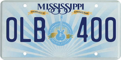 MS license plate OLB400