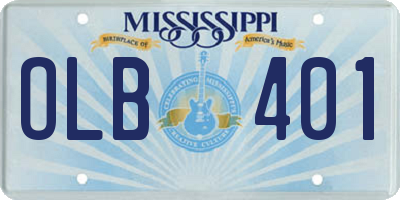 MS license plate OLB401