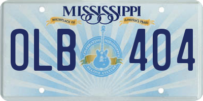 MS license plate OLB404