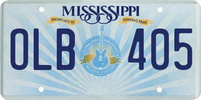 MS license plate OLB405