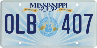 MS license plate OLB407