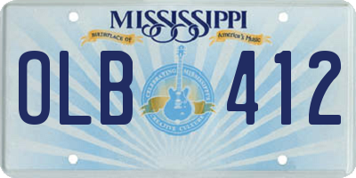 MS license plate OLB412