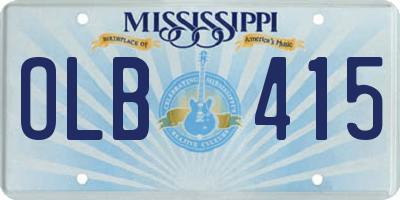 MS license plate OLB415