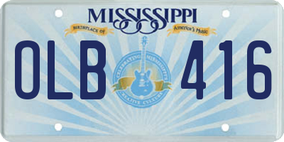 MS license plate OLB416