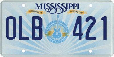 MS license plate OLB421