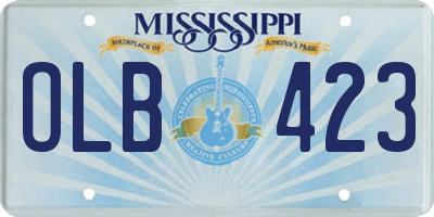 MS license plate OLB423