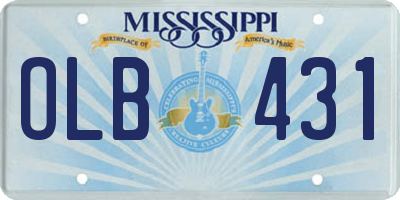 MS license plate OLB431