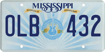 MS license plate OLB432