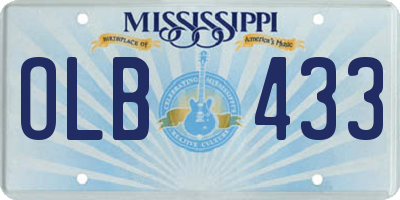MS license plate OLB433