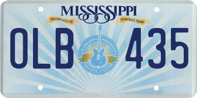 MS license plate OLB435