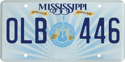 MS license plate OLB446