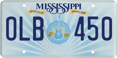 MS license plate OLB450