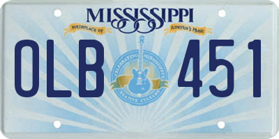 MS license plate OLB451