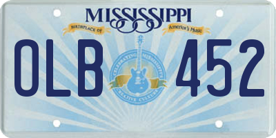 MS license plate OLB452