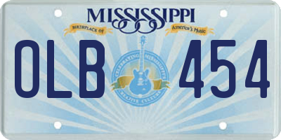 MS license plate OLB454