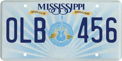MS license plate OLB456