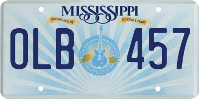 MS license plate OLB457