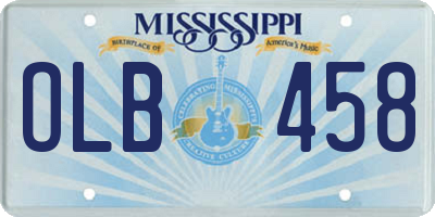 MS license plate OLB458