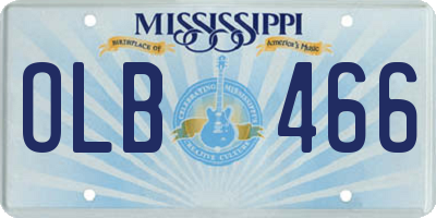 MS license plate OLB466