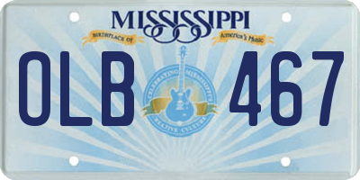 MS license plate OLB467