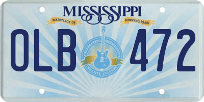 MS license plate OLB472