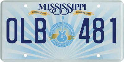 MS license plate OLB481
