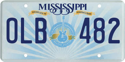 MS license plate OLB482