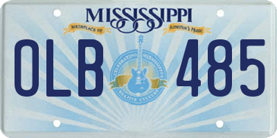 MS license plate OLB485