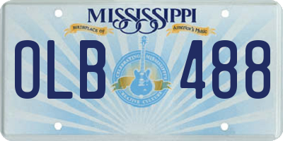 MS license plate OLB488