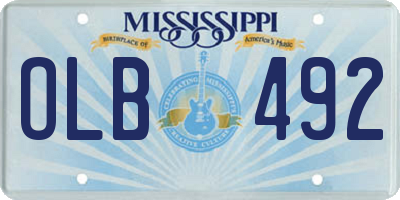 MS license plate OLB492