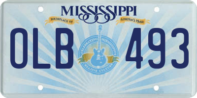 MS license plate OLB493