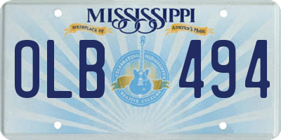 MS license plate OLB494