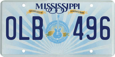 MS license plate OLB496