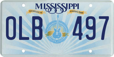 MS license plate OLB497