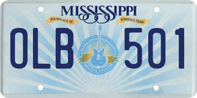 MS license plate OLB501