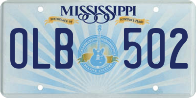 MS license plate OLB502