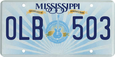 MS license plate OLB503