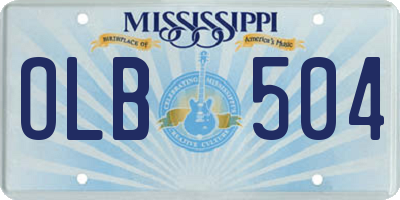 MS license plate OLB504