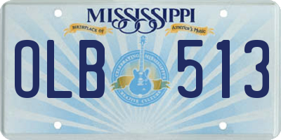 MS license plate OLB513
