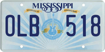 MS license plate OLB518