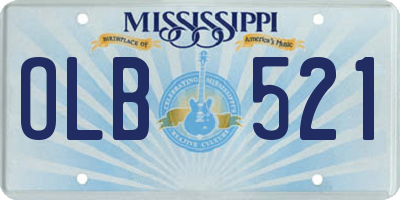 MS license plate OLB521