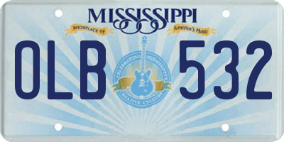 MS license plate OLB532