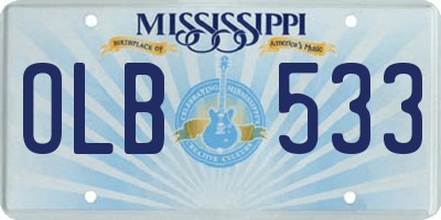 MS license plate OLB533