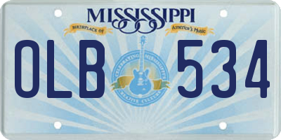 MS license plate OLB534
