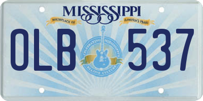 MS license plate OLB537