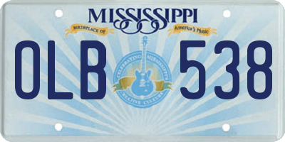 MS license plate OLB538