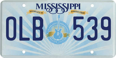 MS license plate OLB539